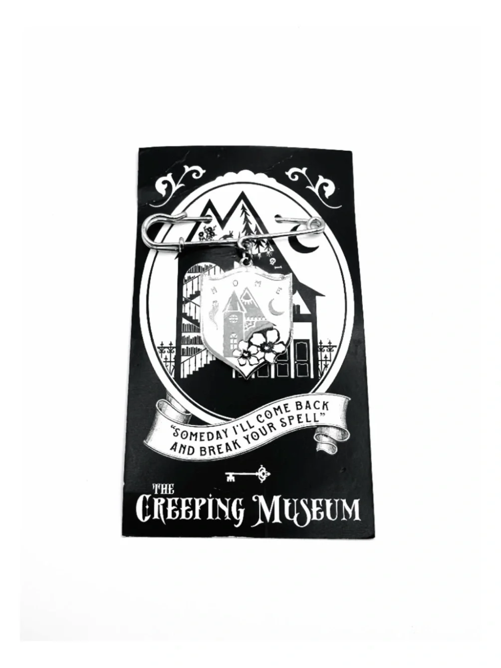 ★ “The Creeping Museum” NWT Halloween Brooche WhimsiGoth Gifts Silver/White ★